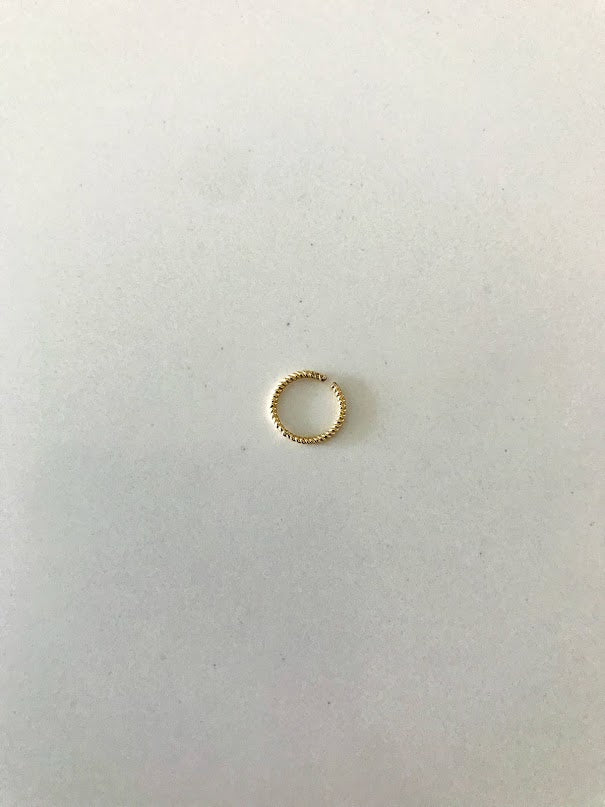 14K Yellow Gold, Open Hoop with design Nose Ring, Yellow Gold Nose Ring, Hoop Nose Ring