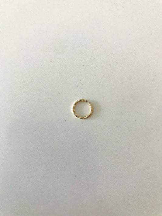 14K Yellow Gold, Open Hoop with design Nose Ring, Yellow Gold Nose Ring, Hoop Nose Ring