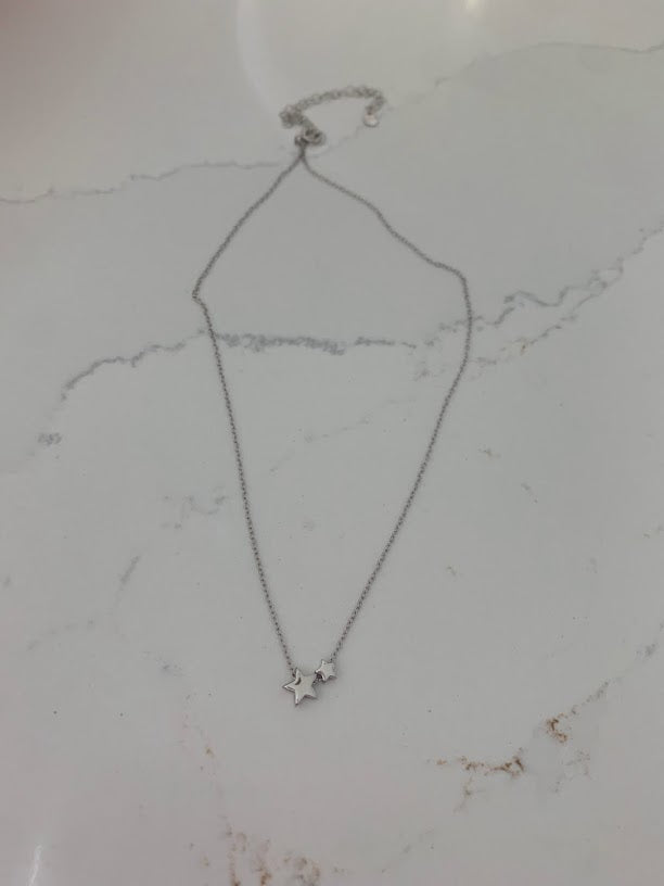 Double Star Necklace, Star Necklace, Dainty Gold Necklace, Gifts for her, Delicate Star Necklace, Gold Star Necklace