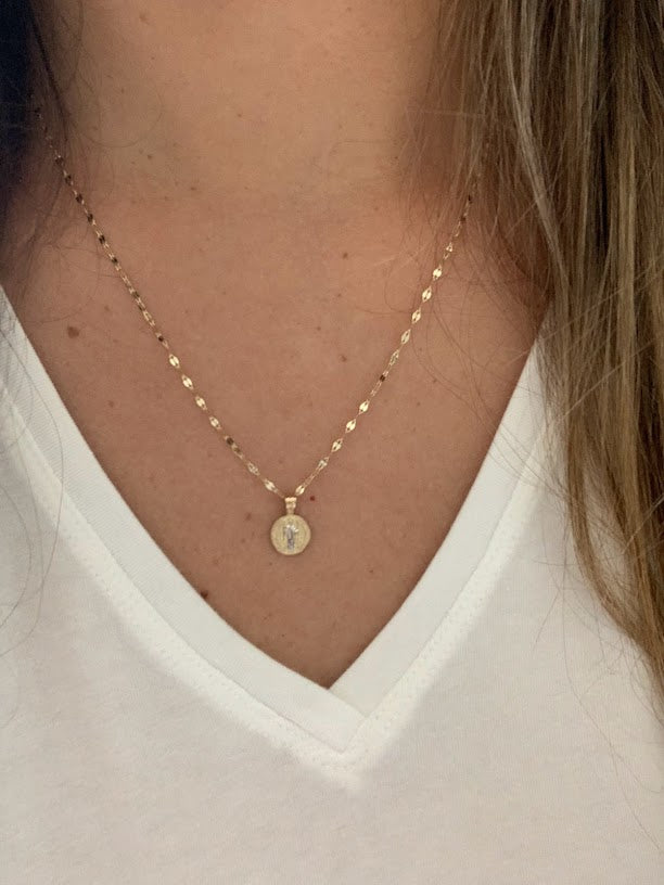 10MM 14K Solid Gold Saint Benedict | Two Tone or White Gold Religious Pendant | Saint Benedict Pendant | Two TONE 14K Solid Gold Pendant