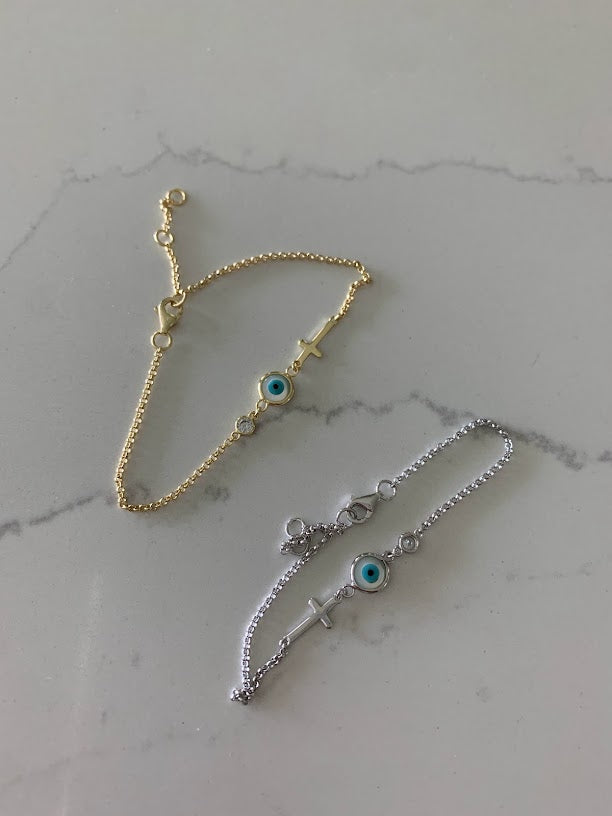 Guardian Eye Bracelet in Sterling Silver