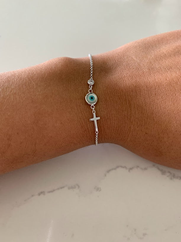 Guardian Eye Bracelet in Sterling Silver
