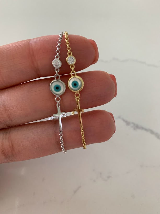 Guardian Eye Bracelet in Sterling Silver