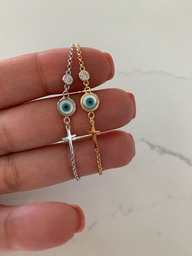 Guardian Eye Bracelet in Sterling Silver