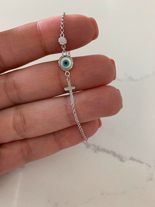 Guardian Eye Bracelet in Sterling Silver