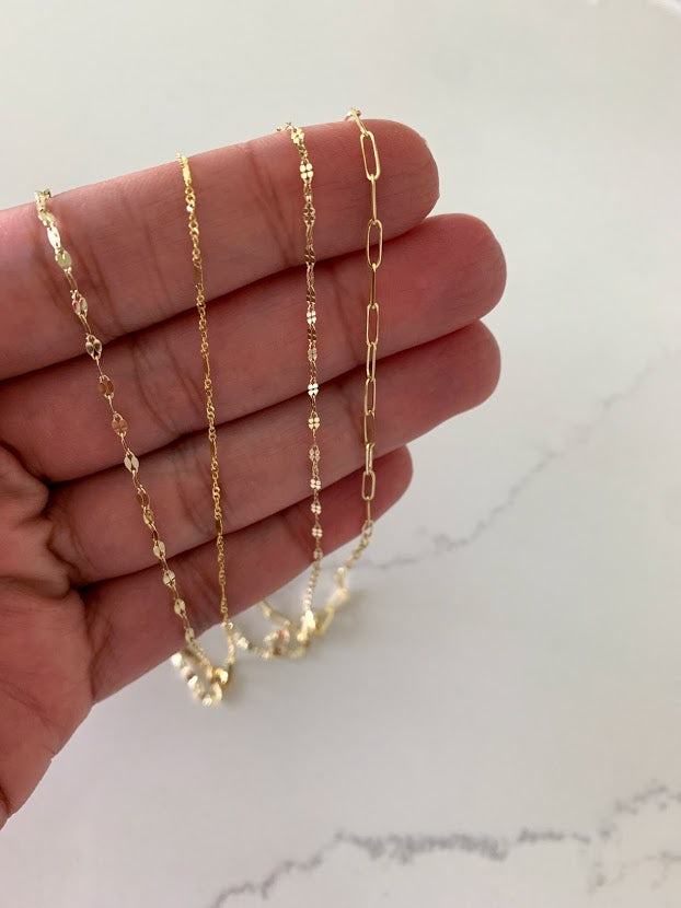 2MM 14K Yellow Gold Twisted Mirror Chain in Yellow Gold