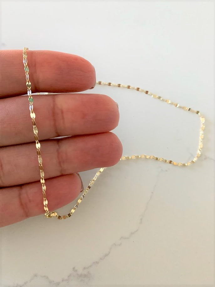 2MM 14K Yellow Gold Twisted Mirror Chain in Yellow Gold