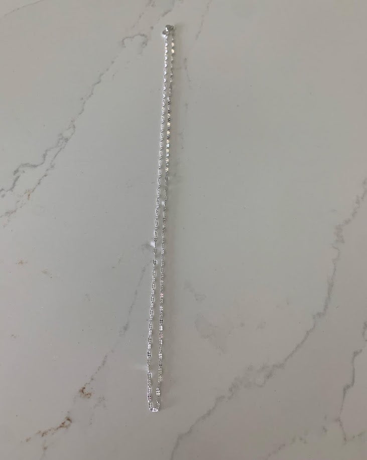 1.7MM 14K White Gold Twisted Mirror Chain