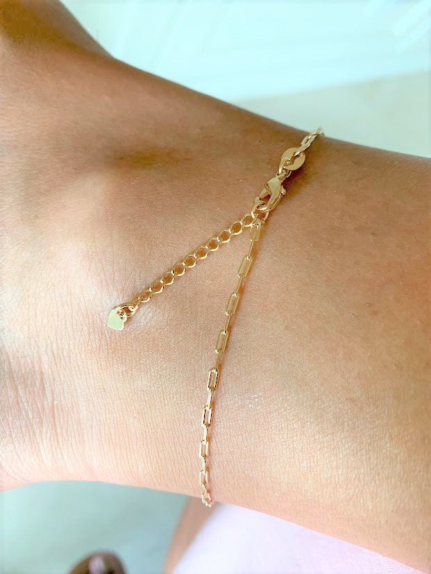 2MM Tiny Paperclip Link Anklet | Gold-filled Anklet | Gold Anklet | Think Chain Anklet | Body Jewelry