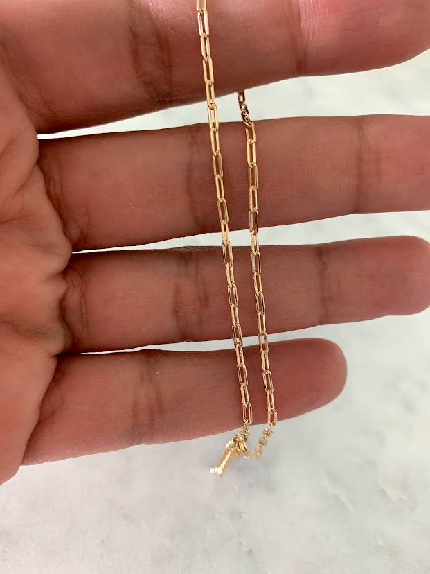 2MM Tiny Paperclip Link Anklet | Gold-filled Anklet | Gold Anklet | Think Chain Anklet | Body Jewelry