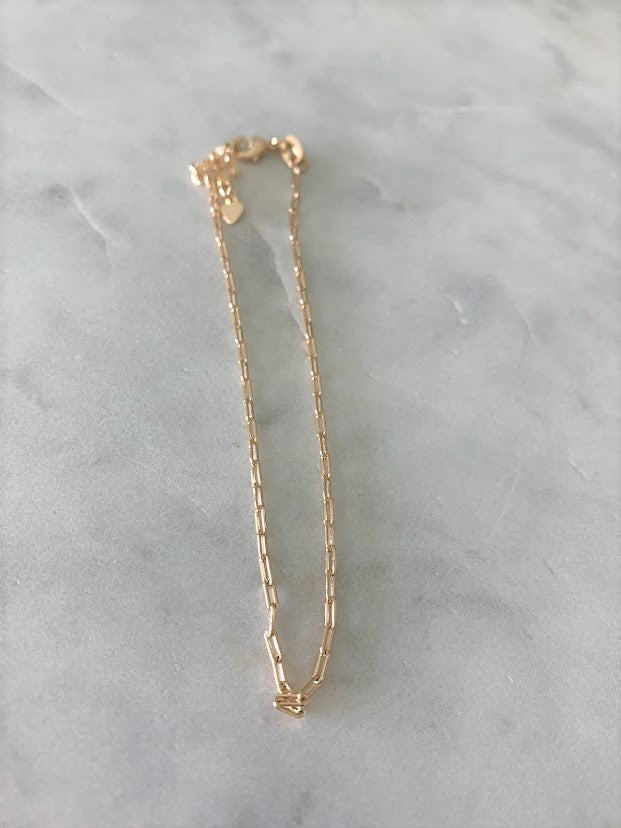2MM Tiny Paperclip Link Anklet | Gold-filled Anklet | Gold Anklet | Think Chain Anklet | Body Jewelry