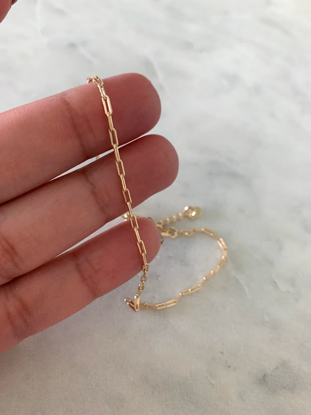 2MM Tiny Paperclip Link Anklet | Gold-filled Anklet | Gold Anklet | Think Chain Anklet | Body Jewelry