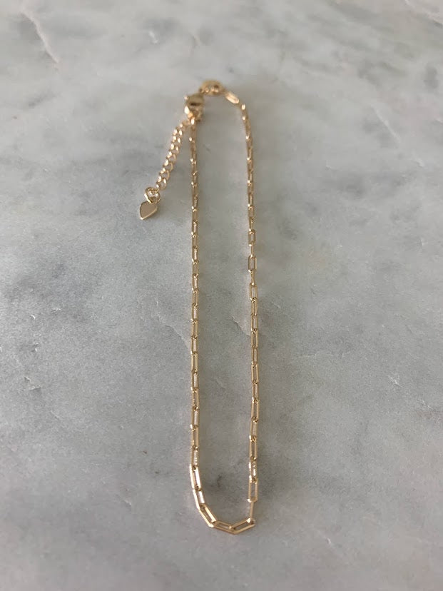 2MM Tiny Paperclip Link Anklet | Gold-filled Anklet | Gold Anklet | Think Chain Anklet | Body Jewelry