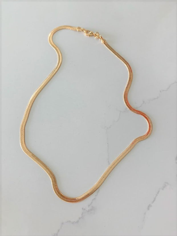 4MM Gold-Filled Herringbone Necklace