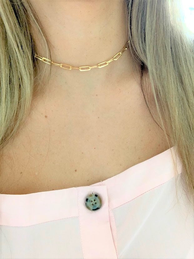 Thick Large Link Paperclip Chain Necklace | Gold Filled
