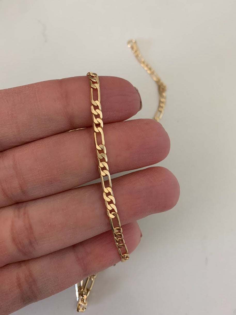 3MM Dainty Figaro Necklace in Gold-filled | Best Seller