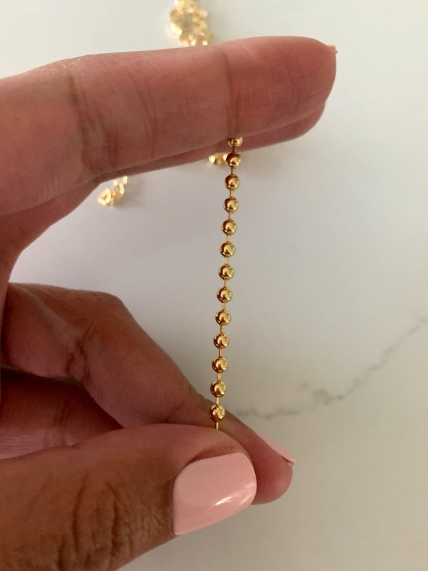 3MM Beaded Gold-filled Necklace