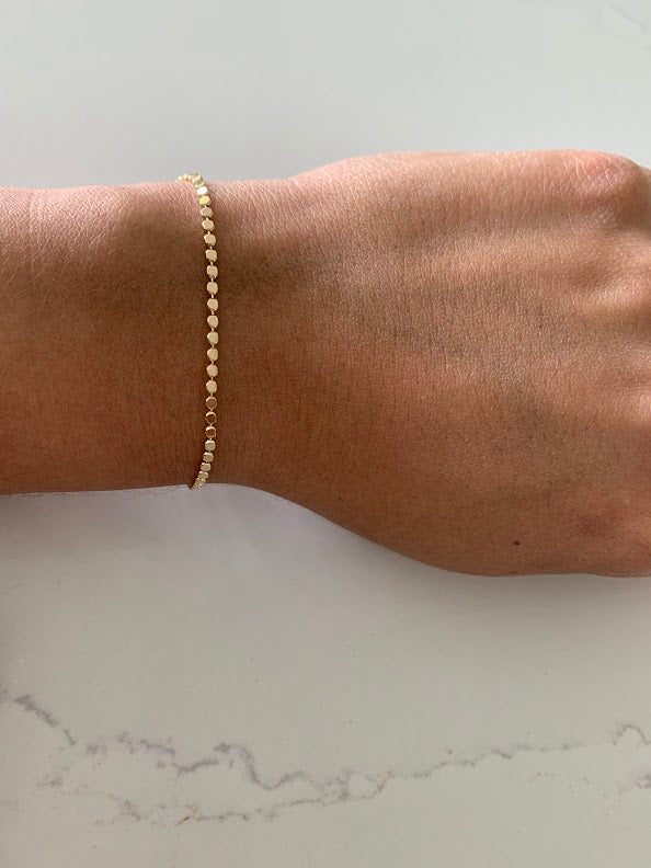 Gold Simple Flat Bangle Bracelet Minimalist Bracelet 