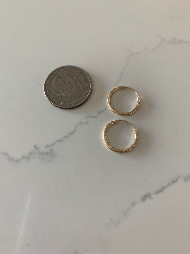 17MM Hoops in 14K Gold, Gold Hoops, Solid Gold Hoops, Gold Earrings, Gold Thin Hoops, JLO Hoops, BEST SELLER, 14KY 1.5mm Hoop Earrings