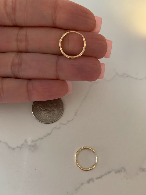 17MM Hoops in 14K Gold, Gold Hoops, Solid Gold Hoops, Gold Earrings, Gold Thin Hoops, JLO Hoops, BEST SELLER, 14KY 1.5mm Hoop Earrings