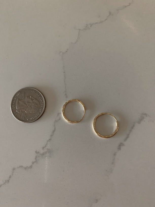 17MM Hoops in 14K Gold, Gold Hoops, Solid Gold Hoops, Gold Earrings, Gold Thin Hoops, JLO Hoops, BEST SELLER, 14KY 1.5mm Hoop Earrings