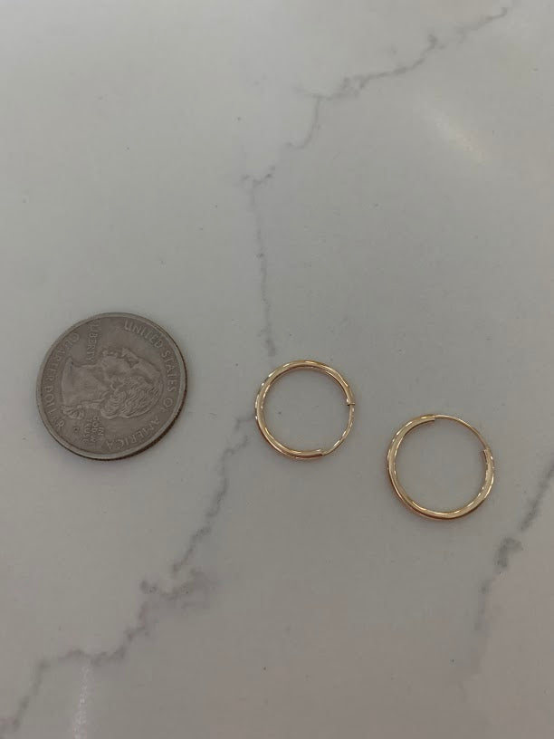 17MM Hoops in 14K Gold, Gold Hoops, Solid Gold Hoops, Gold Earrings, Gold Thin Hoops, JLO Hoops, BEST SELLER, 14KY 1.5mm Hoop Earrings