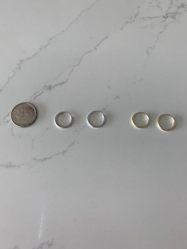 Thin Hoops in 14K Gold, Gold Hoops, Solid Gold Hoops, 14KY 1mm Hoop Earrings