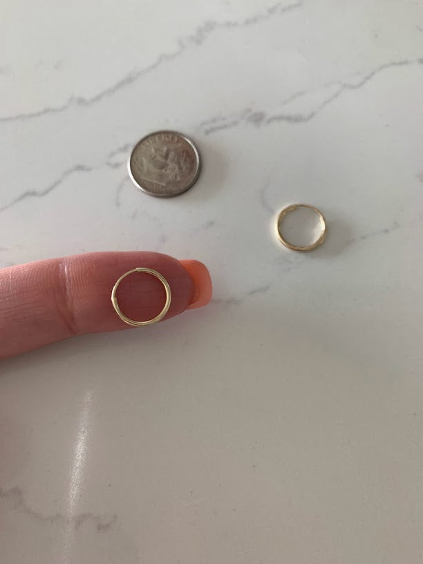 Thin Hoops in 14K Gold, Gold Hoops, Solid Gold Hoops, 14KY 1mm Hoop Earrings