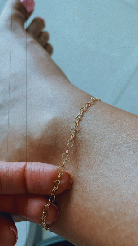 Yanya Jewerly Gold Filled Open Hearts Anklet, Multi Hearts Anklet, Gold Anklet, Dainty Anklet, Everyday Anklet, Body Jewelry, Gypsy Anklet