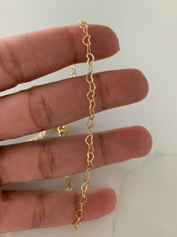 Gold Filled Open Hearts Anklet, Multi Hearts Anklet, Gold Anklet, Dainty Anklet, Everyday Anklet, Body Jewelry, Gypsy Anklet