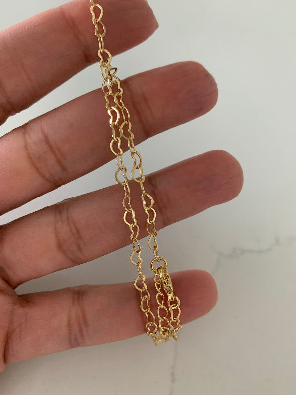 Gold Filled Open Hearts Anklet, Multi Hearts Anklet, Gold Anklet, Dainty Anklet, Everyday Anklet, Body Jewelry, Gypsy Anklet