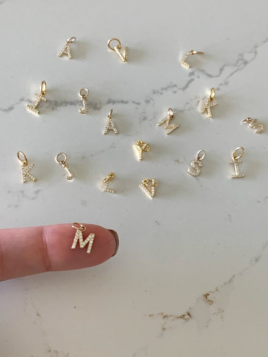 14K Gold Dainty CZ Initial