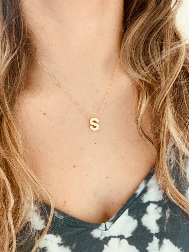 Medium Sized BOLD Initial Necklace | Bold Letter Necklace | Initial Necklace | Alphabet Necklace | Stainless Steel | Stainless Steel Initial