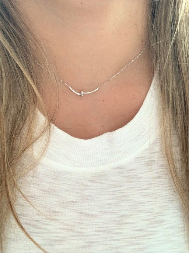 Minimalist Knot Necklace in 925 Sterling Silver