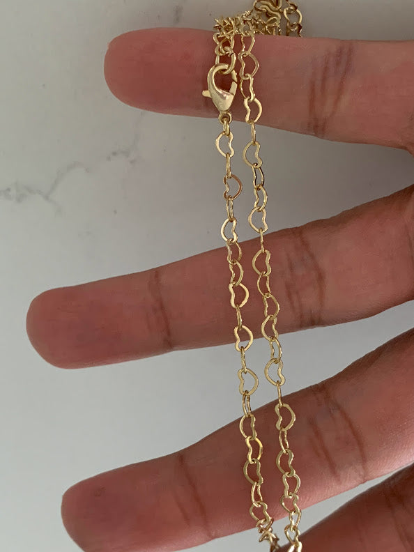 Gold Filled Hearts Chain Choker Gold , Dainty Hearts Chain, Hearts Necklace, Heart, Layering Necklace, Gold filled Necklaces