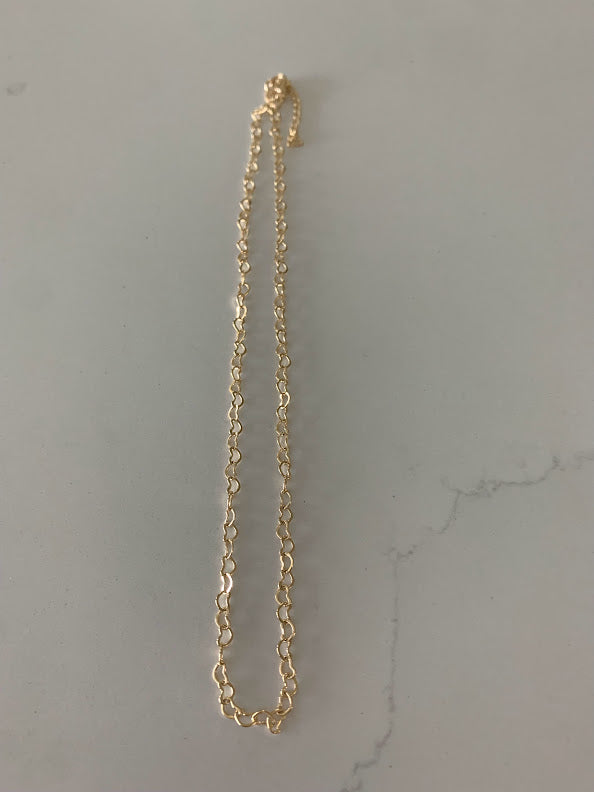 Gold Filled Hearts Chain Choker Gold , Dainty Hearts Chain, Hearts Necklace, Heart, Layering Necklace, Gold filled Necklaces