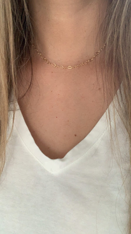 Gold Filled Hearts Chain Choker Gold , Dainty Hearts Chain, Hearts Necklace, Heart, Layering Necklace, Gold filled Necklaces
