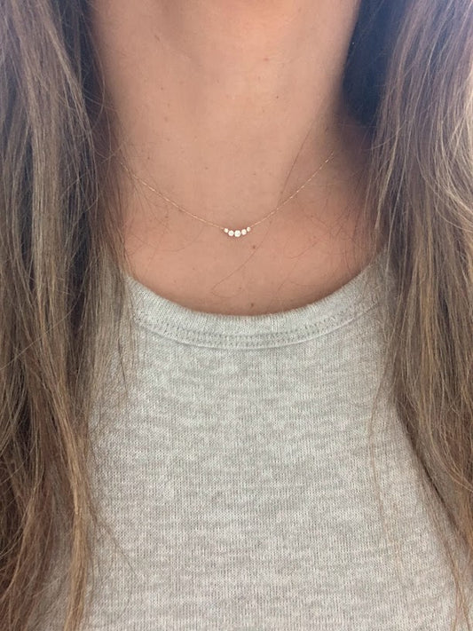 14K Tiny Gold Cluster Necklace, Dainty Gold Necklace, Gold necklace, CZ Necklace, Simple Necklace, Minimalist Necklace, Gifts for her, dainty necklace