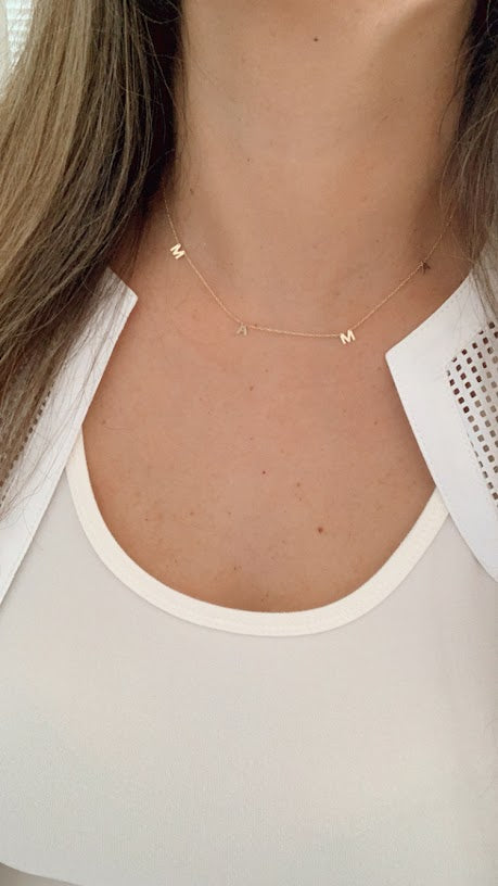 Buy Mama Necklace, 14k Solid White Gold Custom Necklace, Mommy Diamond  Necklace, Simple Natural Diamond Chain, Personalized Gift for Her Online in  India - Etsy