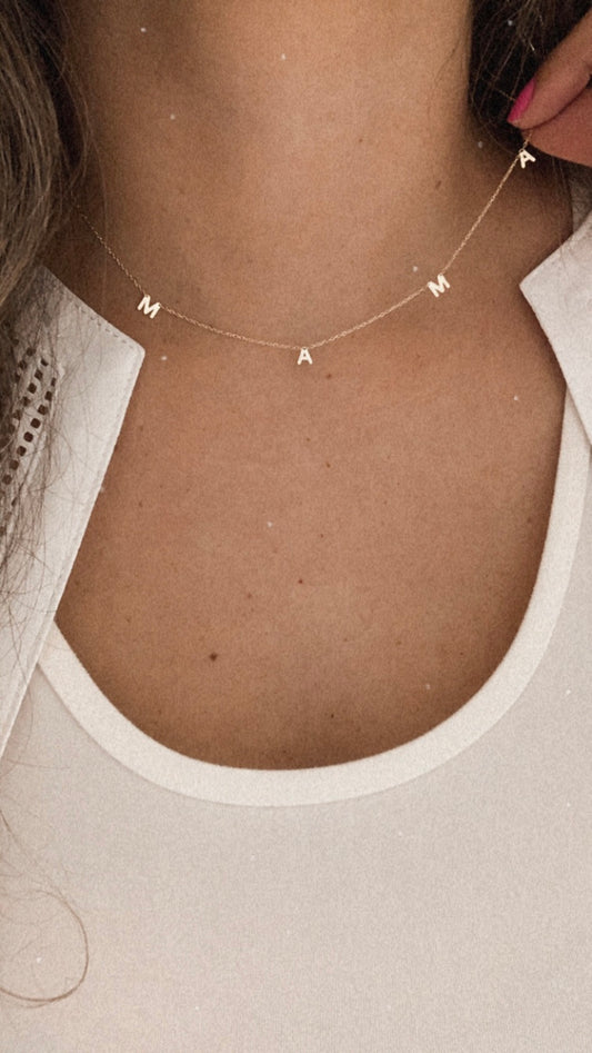 14K Gold MAMA Necklace | Mom Necklace