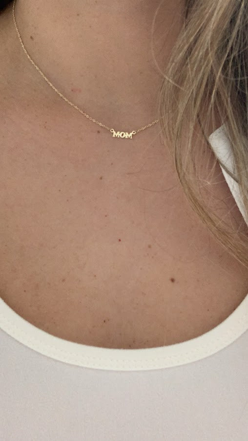 14K Gold Mom Necklace