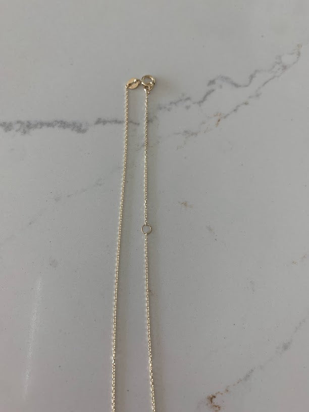 Turquoise Small Heart 14K Gold Satellite Necklace | Enamel | 8MM Heart Gold Chain | Dainty Necklace |  | Minimalist Jewelry | SOLID GOLD