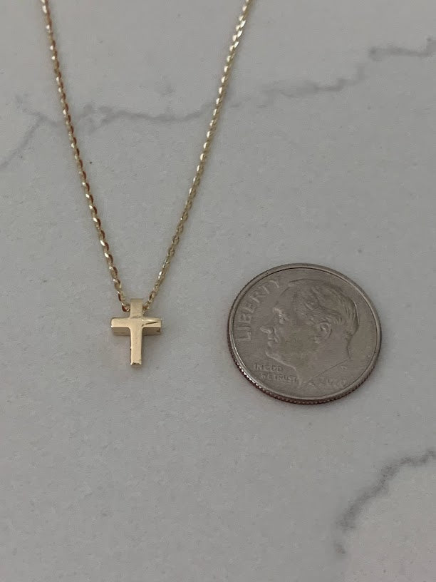 14K Solid White Gold Minimalist Cross Necklace – LTB JEWELRY