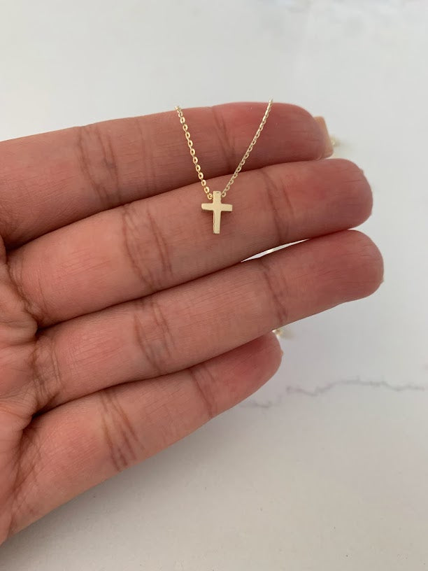 14k Gold Bubble Cross Necklace for Women Christian Faith Pendant Real Solid  Gold 14k Solid Gold Religious Jewelry Gift for Her - Etsy