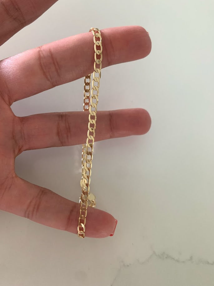 4MM Gold-Filled Cuban Link Anklet | Body Jewelry | Gold Cuban Curb Link