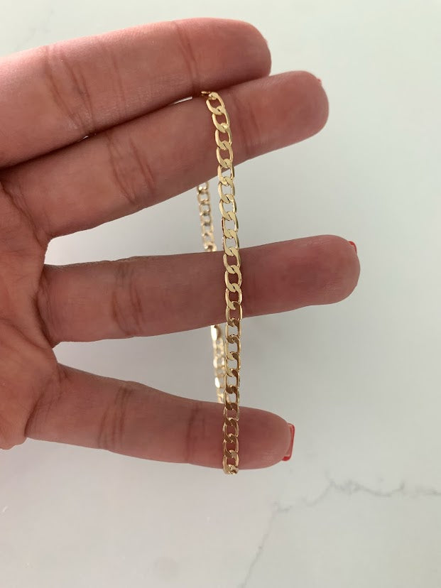 4MM Gold-Filled Cuban Link Anklet | Body Jewelry | Gold Cuban Curb Link