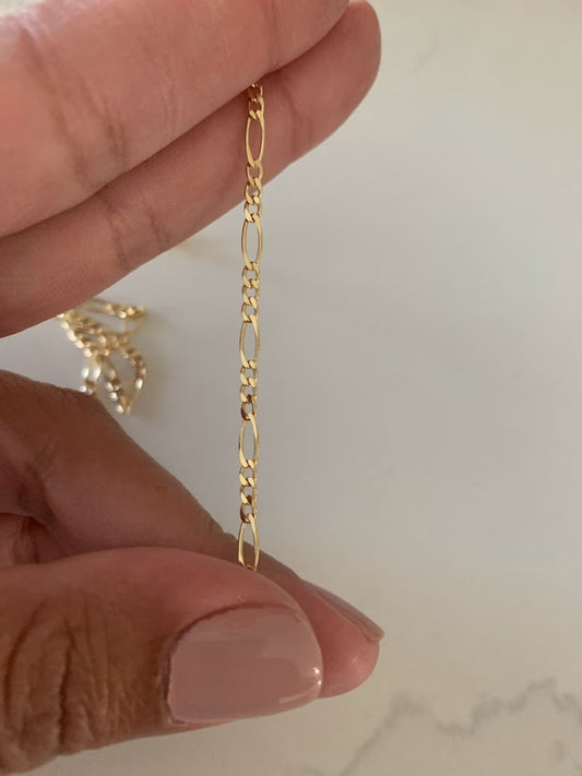 3MM Dainty Figaro Anklet in Gold-filled