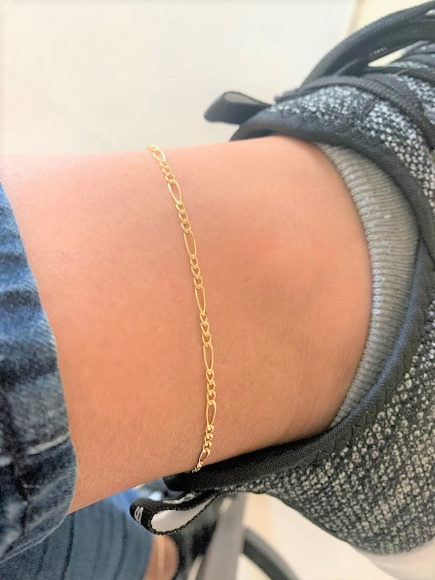 3MM Dainty Figaro Anklet in Gold-filled