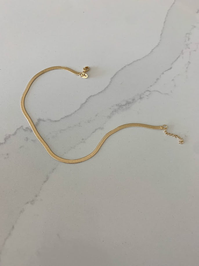 3MM Thin Herringbone Anklet | Gold Filled Anklet
