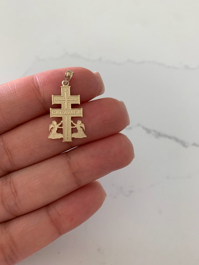 14k Caravaca Cross| Real Solid Yellow Gold |  Cross Jesus Crucifix Religious | Caravaca Pendant in Solid Gold